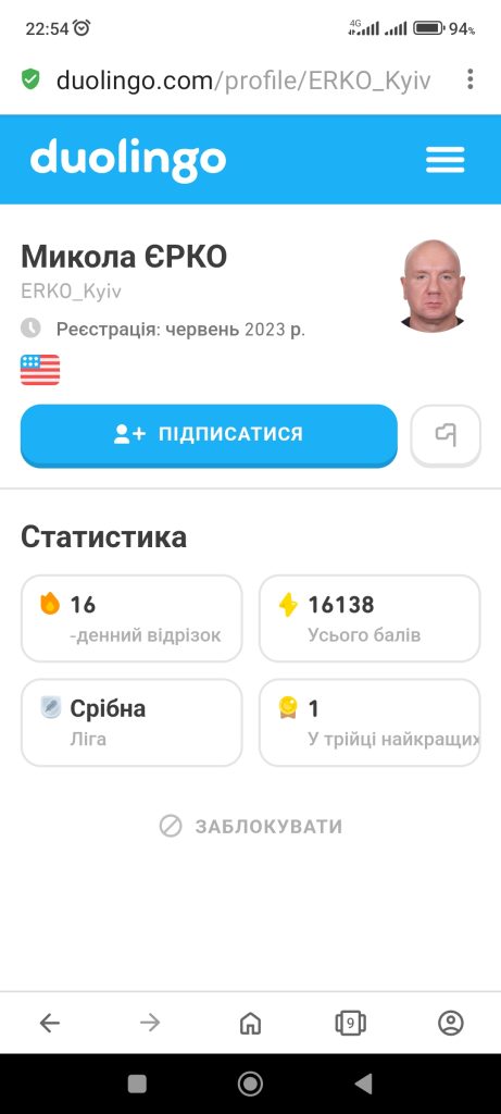 Микола ЄРКО + Duolingo